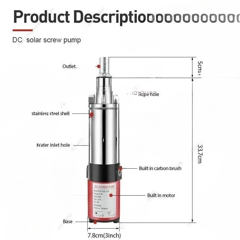 Pompa Surya DC 12V 24V 36V 48V - Solar Irrigation Pump 12V ulasan dan harga